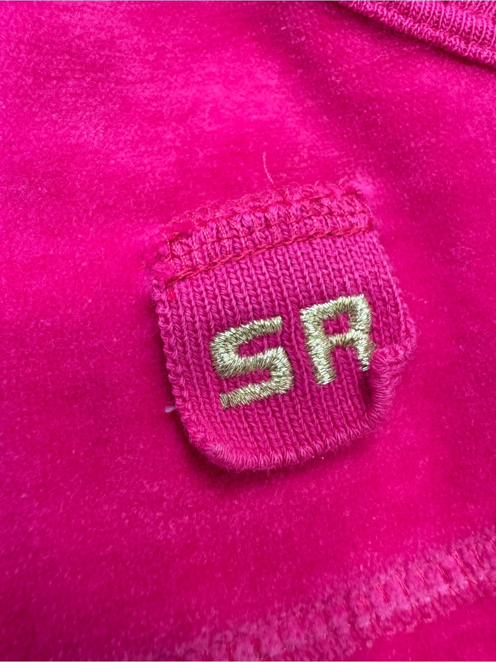 Sonia Rykiel Pink Velour Velvet Zip Jacket Gold Stripe Collar Y2K 90s Athletic - Picture 10 of 14